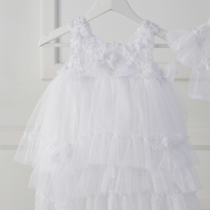 9130-Virginia - White glamorous φόρεμα 9130